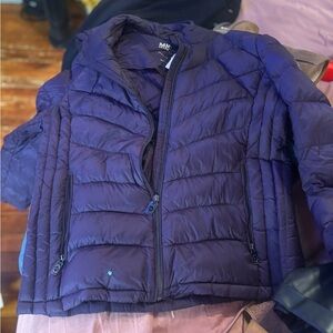 Michael Kors Dark Purple Puffer Jacket